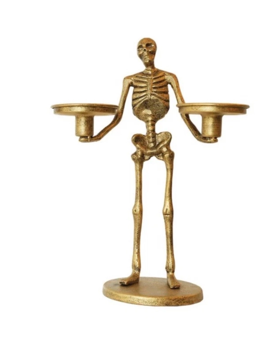 ALDI AOS The Halloween Collection Candelabra (Halloween Gold Skeleton) NEW Viral